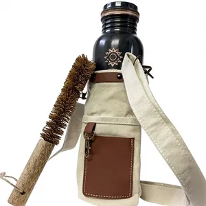 Authentic Textured Black Copper <b>Bottle</b> Tumbler And <b>Brush</b> Kit Eco-friendly Portable Multi-Use Home Use with Coaster Lids - Product Image 4
