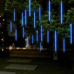 20 lumières de météores bleues de 2 pieds, 720 LED, éclairage de fête intérieur/extérieur - Product Image 1