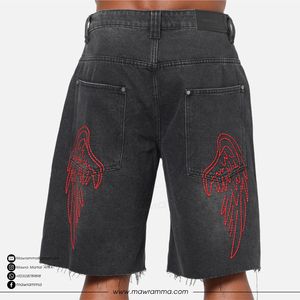 กางเกงยีนส์ขาสั้นผู้ชายคุณภาพสูง ยูนิเซ็กส์ สไตล์วินเทจ สำหรับฤดูร้อน เหมาะกับกิจกรรมกลางแจ้ง ปักโลโก้ ลำลอง ทรงคลาสสิค ตรง ใส่สบาย เป็นมิตรต่อสิ่งแวดล้อม - Product Image 5