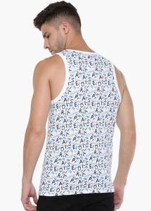 Camiseta sin mangas con estampado de letras para hombre, cuello redondo, informal, transpirable, de punto de algodón - Product Image 3