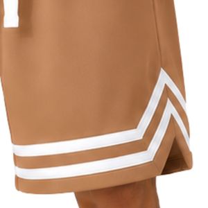 Pantalones Cortos de Baloncesto para Hombre en Color Camel y Blanco, con Logotipo Personalizado, para Entrenamiento Atlético, Gimnasio, Deportes, Malla Transpirable, Secado Rápido, Alto Rendimiento - Product Image 4