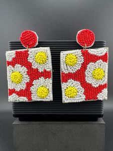 ต่างหูปักลายลูกปัดทำมือน่ารักมีหลายสีสำหรับผู้หญิง - Product Image 4