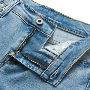 Jean évasé pour homme grande taille, taille mi-haute, délavé à la pierre, bleu uni, en coton, avec braguette boutonnée, tissé, décontracté - Product Image 5