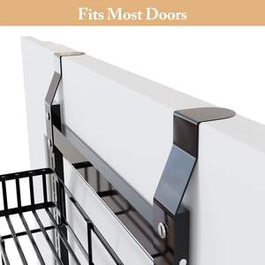 Organisateur de garde-manger en métal peint à suspendre sur la porte avec paniers réglables, support de rangement mural pour porte d'armoire, Chine - Product Image 3