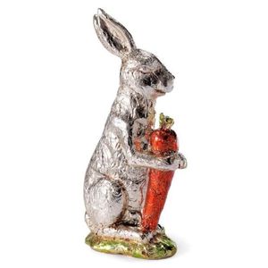 Estatua de conejo de aluminio fundido esculpido, obra de arte decorativa de conejito, adorno metálico de vida silvestre para interiores sofisticados - Product Image 6