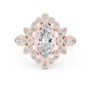Bague de fiançailles et de mariage SATVIK RATNA 1,5 CT en diamant de laboratoire taille marquise, plaqué or 18K/14K/10K, certifiée IGI, design tendance avec sertissage clos - Product Image 5