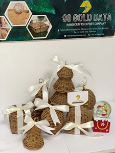 Handmade Seagrass Christmas <b>Tree</b> Rattan Woven Holiday Decoration Eco Friendly Tabletop Home Party Decor - Product Image 6