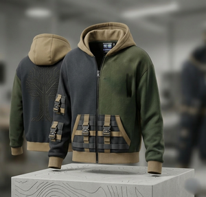 เสื้อฮู้ดสตรีทแวร์แบบกลับด้านได้ น้ำหนัก 320 กรัม ผ้าเฟรนช์เทอร์รี่เนื้อหนา ระบายอากาศได้ดี พิมพ์ลายแบบดิสชาร์จ ทรงโอเวอร์ไซส์ ใส่ได้ทั้งชายและหญิง สำหรับฤดูหนาว - Product Image 1