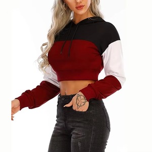 Vente Flash : Sweat à Capuche Court Zippé Personnalisé de Haute Qualité pour Femme, Tissu Tissé Hiver, Logo Imprimé sur le Devant, Vente en Gros - Product Image 3