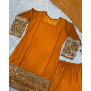 Magnifique haut de soirée et plazzo pour femmes avec ensemble fantaisie Dupatta - Product Image 4