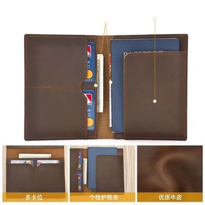 Luxury Genuine Leather <b>Passport</b> Holder Custom Logo Travel <b>Wallet</b> Full Grain Leather <b>Passport</b> Cover Manufacturer Bulk LPH-0323 - Product Image 4