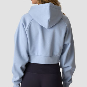 Sudadera con Capucha para Mujer, Diseño Moderno, Ligera, con Logotipo Personalizado, Corte Cuadrado, Estilo Urbano, Lavado Desgastado, Alta Calidad, Venta al Por Mayor - Product Image 3