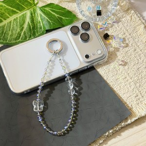Abalorio de mariposa de cristal, Correa de cuentas Aurora, Cuentas de cristal luminosas, Cuentas de corazón transparentes de estilo suave, Abalorios de luz de ensueño - Product Image 3