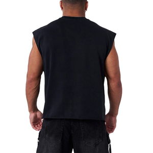 Débardeur Homme Premium Noir Sans Manches Col Rond Tricoté Couleur Unie Style Décontracté 2026 - Product Image 6