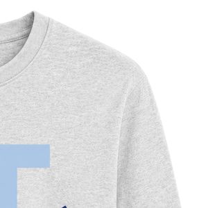 Gray JJ Logo Embroidered Long Sleeve Crew Neck Shirt Lightweight Casual <b>Top</b> with Ribbed Cuffs for Custom Team and Group Apparel - Product Image 4