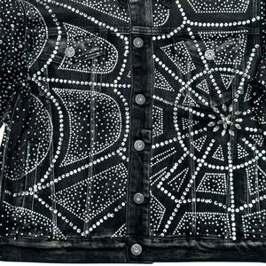 2026 New Fashion Design High Quality Men Denim <b>Jacket</b> Wholesale Price Custom Made Denim <b>Rhinestone</b> Men's <b>Jackets</b> Haus Industries - Product Image 2