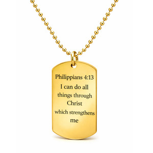 religious christian souvenir gifts motto phrase engraved custom metal <b>dog</b> <b>tag</b> <b>necklace</b> for <b>men</b> - Product Image 3