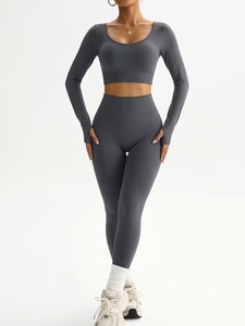 Ensemble de sport 2 pièces haute performance pour femme : Soutien-gorge de sport à panneaux de compression et Legging de yoga push-up - Product Image 1