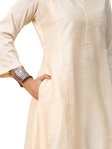 Women's for Cotton <b>Kurta</b> Kurti Set Regular Fit Casual Wear <b>Indian</b> Pakistani Style Solid Color Top Matching Pants Quick Dry Sun - Product Image 3