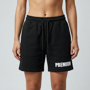 Shorts de sport en molleton de coton doux pour femmes grandes tailles avec cordon de serrage – Fournisseur direct d'usine - Product Image 2