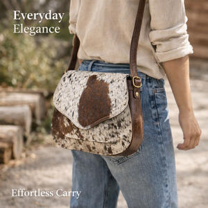 Handcrafted Hair-On Genuine Leather Crossbody Bag | Stylish Cowhide Pattern Shoulder Sling Bag for Women, Durable Designer Purse - Product Image 4