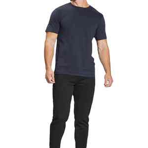 T-shirts formels pour hommes en coton 100% de haute qualité, col rond, manches courtes, logo de marque personnalisé imprimé par transfert thermique, séchage rapide - Product Image 4