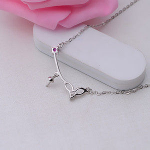 Pendentif en argent S925 style œil avec chaîne de clavicule, accessoire DIY pour femmes, collier tendance avec perle - Product Image 5