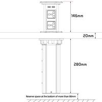 Station de recharge automatique, 5 v, prise de courant rétractable, pour comptoir de cuisine, bureau et conférence