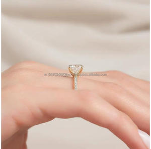 IGI/GIA Lab Grown Cut Diamond Vintage 14K Anillo de boda/compromiso amarillo Unisex Oro blanco fino para fiesta de aniversario-Worthy - Product Image 4