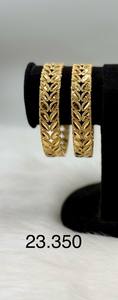 Luxury 22K Solid <b>Gold</b> Leaf Design <b>Bangles</b> for Women Traditional Indian Bridal Jewelry <b>Set</b> Wedding & Party Gift 23.350 Grams - Product Image 2