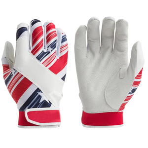 Gants de frappe en cuir rouge, blanc et bleu, ambidextres, fermeture auto-agrippante, unisexe, pour adultes, entraînement, tissés, durables - Product Image 1