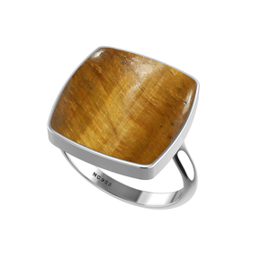 925 Sterling Silver <b>Ring</b> Bezel Setting <b>Tiger</b> <b>Eye</b> Gemstone Mix Shapes Classic Wedding Party Trendy Fashionable Unisex High Finish - Product Image 6