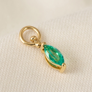 Bracelet à breloques pour femme en or jaune massif 10 carats, émeraude colombienne de laboratoire, certifiée IGI, haute qualité, nouvelle arrivée - Product Image 1