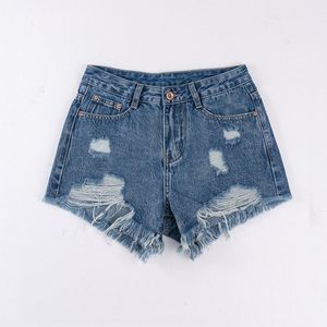 Short en jean sexy pour femme, style tendance été, taille élastique mi-haute, déchiré, décontracté - Product Image 4