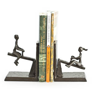 Modern <b>Bookends</b> in Luxury Silver Colored Gun Design Perfect for Classic Table Decor and Book Arrangement - Product Image 4