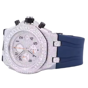 Excelente calidad Unisex Moissanite Diamond Watch Bold Luxury Hip Hop Classic Fashion Banda de acero inoxidable Movimiento de cuarzo 30M - Product Image 1