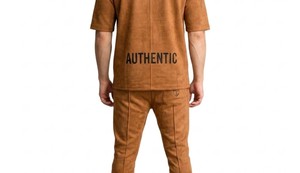 Ensemble de survêtement vintage marron pour homme, t-shirt à manches courtes à col rond avec pantalon à taille élastique, tenue décontractée pour l'automne - Product Image 5