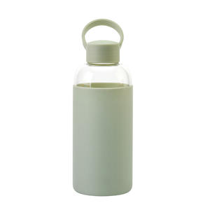 Botella de Agua de Vidrio en Varios Colores con Funda de Silicona, a Prueba de Fugas, Portátil, Diseño Minimalista para Oficina, Regalos Empresariales, Uso Deportivo - Product Image 1