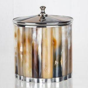 Natural Bone Inlay Striped Pattern Sustainable Classic Design Ice <b>Bucket</b> <b>with</b> Brass <b>Lid</b> and Knobs 5L Capacity for Giveaways - Product Image 5