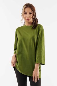 T-shirt en coton surdimensionné personnalisé pour femme, coupe ample décontractée, col rond, grande taille, vente en gros - Product Image 6
