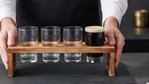 Premium <b>Wooden</b> Beer Flight Holder Rustic Style Durable Storage <b>Rack</b> For Beverage Serving - Product Image 4
