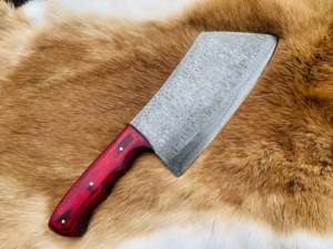Cuchillo de carnicero hecho a mano de acero de Damasco con mango de madera, ambidiestro, hoja de 6-7.9 pulgadas para uso de carnicero y chef en la corte de carne - Product Image 4