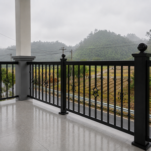 Panneau de clôture décoratif en métal noir pour balcon, garde-corps ornemental extérieur pour terrasse de villa, conception de sécurité domestique - Product Image 1