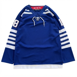 Custom Men's Sublimated <b>Soccer</b> Jersey Blue White Stripe Football Shirt Moisture Breathable Quick Dry Training Match Uniform - Product Image 4