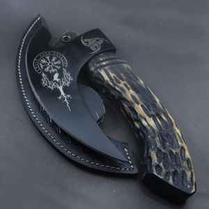 Couteau à pizza de style hache forgé à la main, qualité supérieure, vente en gros, lame forgée de qualité industrielle, manche en bois - Product Image 2