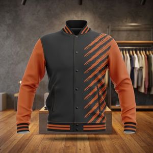 Veste bombardier universitaire Letterman de baseball unisexe vêtements de sport d'hiver pour hommes en cuir de laine véritable imperméable grande taille double couleur - Product Image 4