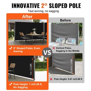 Schermo per la privacy da esterno in alluminio 71FT X 236FT # 280g #   Poliester # Impermeabile #   Tenda da Sole Retrattile per Patio - Materiale in Tela PC - Product Image 3