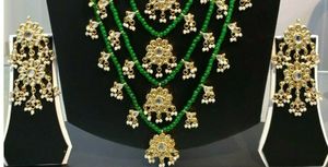 Indian Stylish Layered Pearl Rani Haar Long Kundan Necklace Zircon Alloy Jewellery Set Wedding Engagement Party Gift Hiphop Gold - Product Image 3