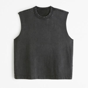 Custom <b>Mens</b> Heavyweight Sleeveless <b>Cropped</b> Tee Gym Muscle Tank <b>Top</b> Workout Training Streetwear Durable Premium Stonewashed - Product Image 6