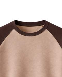 Camiseta de Manga Larga Raglán Personalizada para Hombre, Cuello Redondo, Algodón y Poliéster, Estilo Casual con Mangas en Contraste, Tipo Béisbol, Suministro OEM - Product Image 5